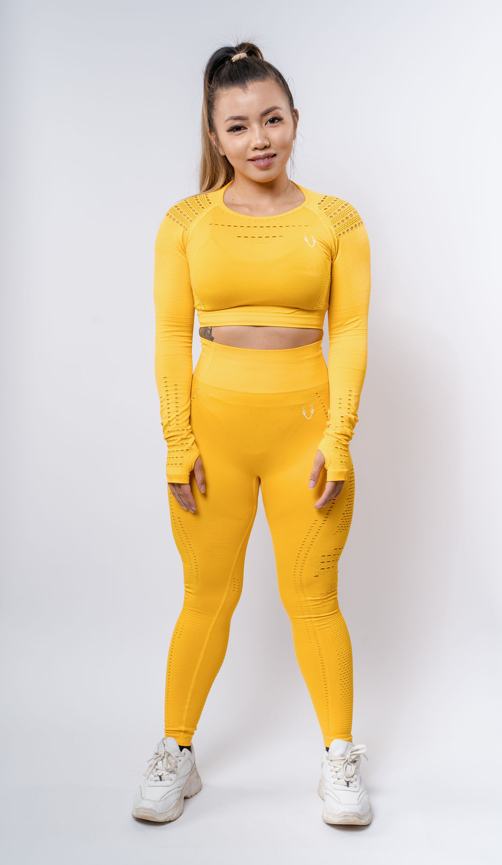 Sass Long Sleeve Crop Top - Sunflower