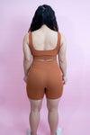 Magnetic Ribbed Knit Shorts - Terracotta