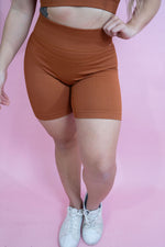 Magnetic Ribbed Knit Shorts - Terracotta