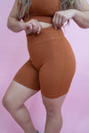 Magnetic Ribbed Knit Shorts - Terracotta