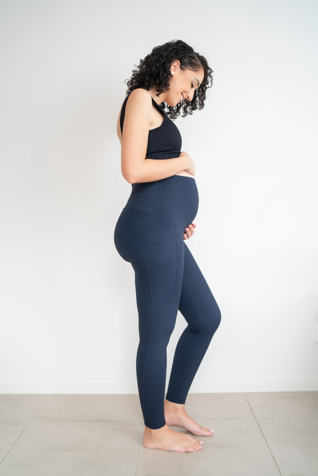 Maternity Leggings with Pockets - Navy