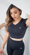 Seamless Cropped T-shirt - Black