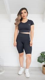 Seamless Cropped T-shirt - Black