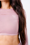 Sass Long Sleeve Crop Top - Blush Pink